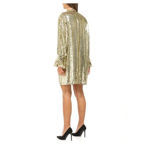 MSGM sukienka złota na sylwestra z aplikacją 