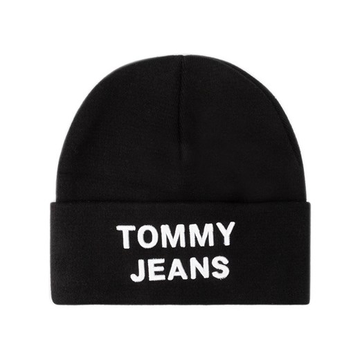 Tommy Jeans Czapka Tjm Logo Beanie AM0AM05205 Czarny Tommy Jeans 00 wyprzedaż MODIVO