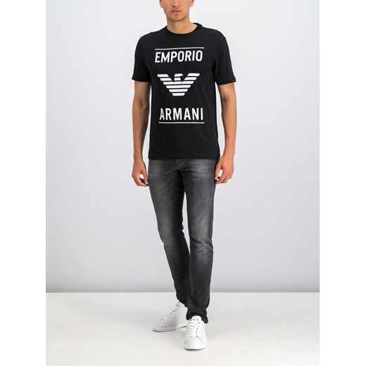 Emporio Armani T-Shirt 6G1TE7 1JNQZ 0999 Czarny Regular Fit Emporio Armani L wyprzedaż MODIVO