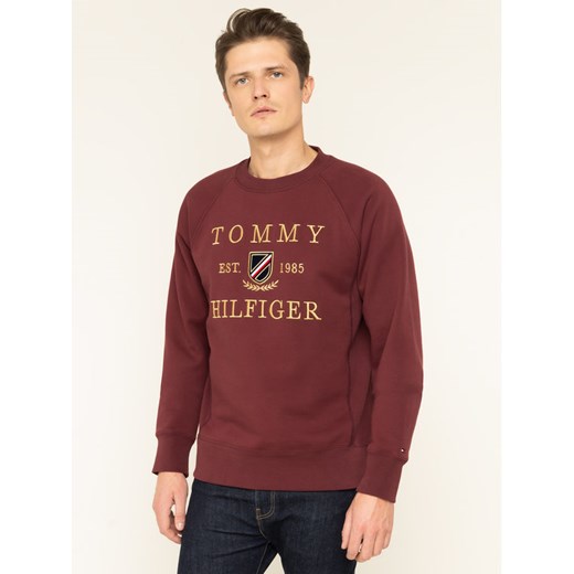 TOMMY HILFIGER Bluza Icon MW0MW12113 Bordowy Regular Fit Tommy Hilfiger XL wyprzedaż MODIVO