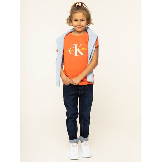 Calvin Klein Jeans T-Shirt IG0IG00221 Pomarańczowy Regular Fit 10 wyprzedaż MODIVO