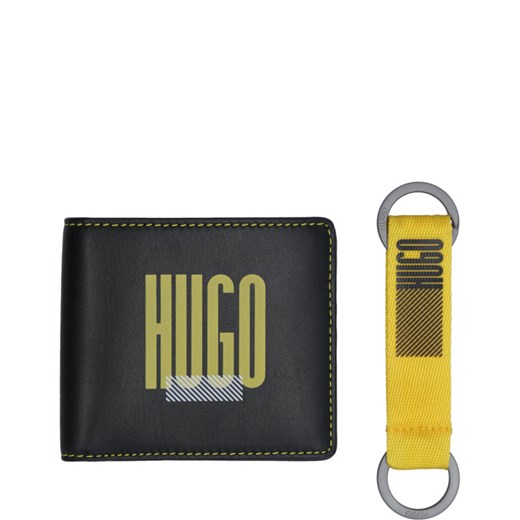 HUGO Skórzany portfel + brelok K-ring Y Uniwersalny Gomez Fashion Store okazyjna cena