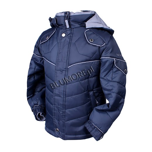 Pikowana kurtka dla chłopca na zimę 110 - 152 Leon blumore-pl niebieski chłopięce