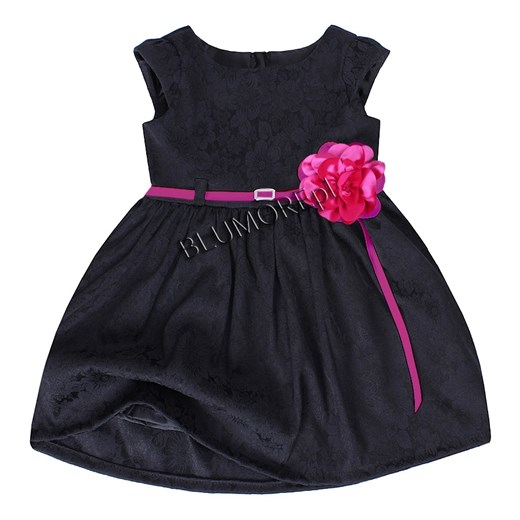 Sukienka żakardowa w kwiatuszki 98 - 152 Emilia 2 blumore-pl czarny bawełniane