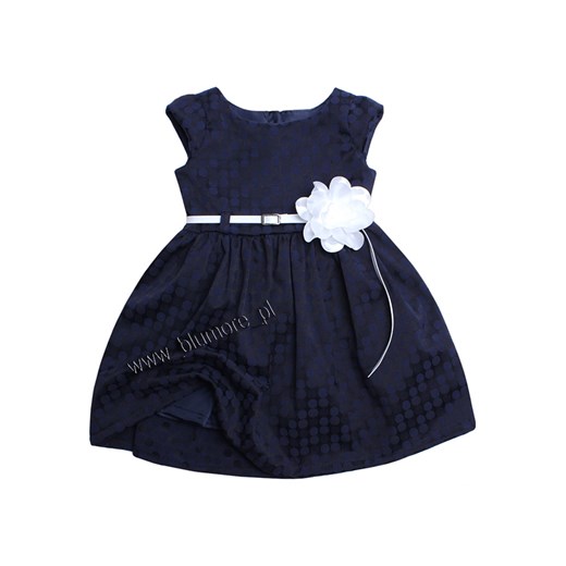 Granatowa sukienka w delikatne groszki 74 - 152 Nela blumore-pl czarny bawełniane
