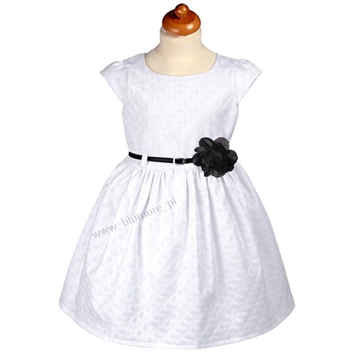 Wyjątkowa biała sukienka drobne groszki 74 - 140 Aristella blumore-pl bialy delikatne