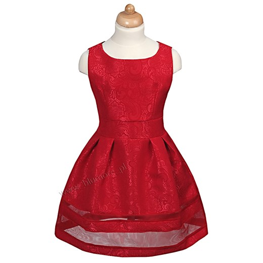 Śliczna prosta czerwona sukienka 110 - 152 Lawinia blumore-pl czerwony dziecięce