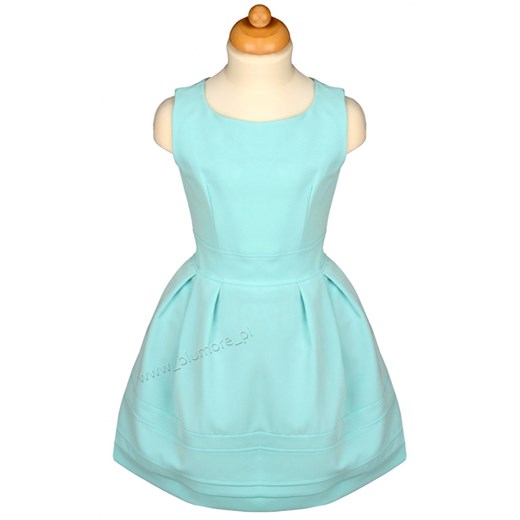 Miętowa sukienka wizytowa dla dziewczynki 110 - 152 Wiki blumore-pl mietowy bawełniane