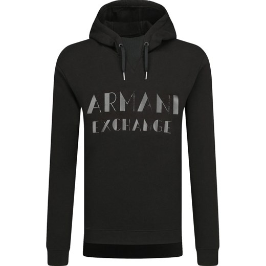Czarna bluza męska Armani Exchange w stylu młodzieżowym na jesień 