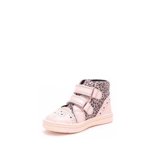 Buty zimowe dziecięce różowe BARTEK ze skóry trzewiki na rzepy 