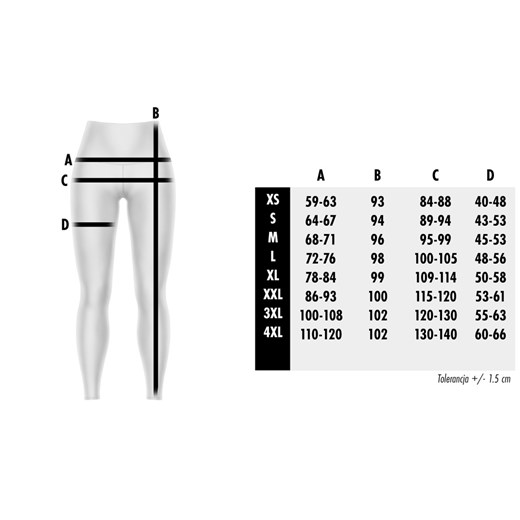 Legginsy z wysokim stanem Geometrical Czarna S Vision Wear Sport 4XL visionwearsport