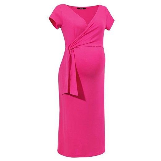 Sukienka ciążowa różowa 9Fashion z elastanu 
