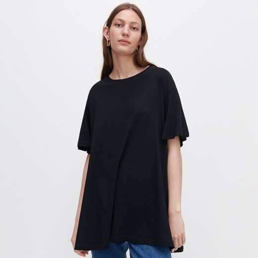 Reserved - T-shirt oversize z bawełny organicznej - Czarny Reserved L Reserved