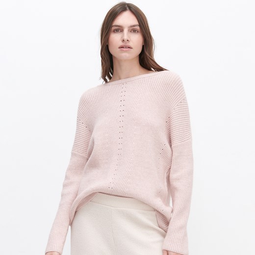Reserved - Sweter z ażurowym wzorem - Różowy Reserved L Reserved