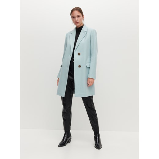 Reserved - Prosty płaszcz - Zielony Reserved 44 Reserved
