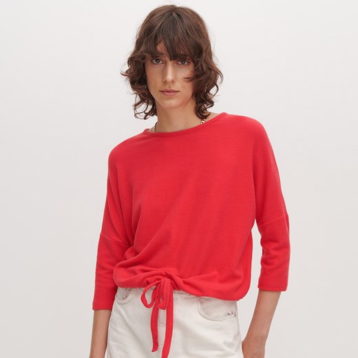 Reserved - Sweter z wiązaniem - Czerwony Reserved M Reserved