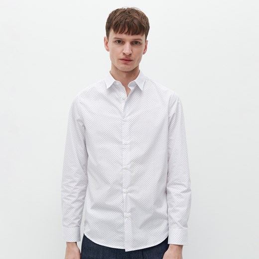 Reserved - Koszula slim z drobnym printem - Biały Reserved M Reserved