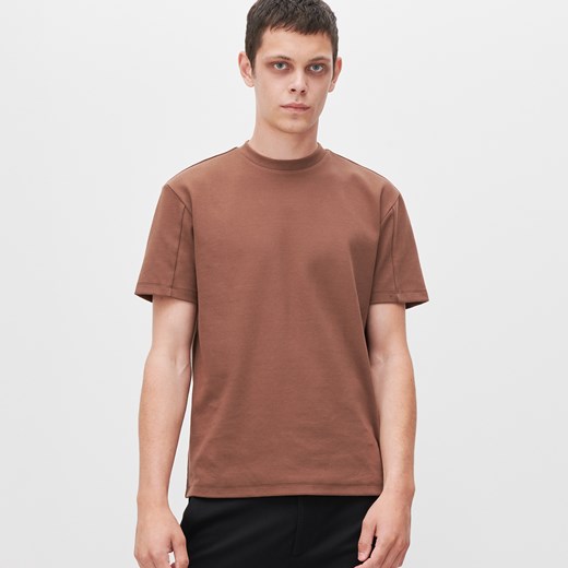 Reserved - Gładki T-shirt z bawełny organicznej - Brązowy Reserved L Reserved