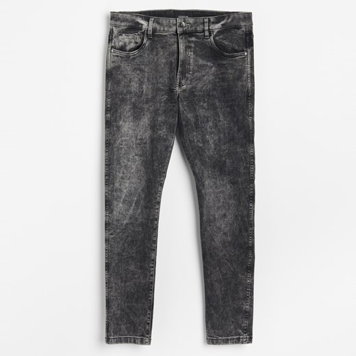 Reserved - Marmurkowe jeansy slim - Czarny Reserved 33/32 Reserved