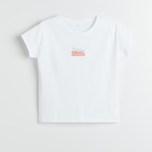 Reserved - T-shirt z nadrukiem - Biały Reserved M Reserved