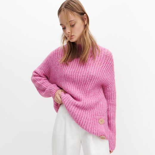 Reserved - Sweter o grubym splocie - Różowy Reserved M Reserved