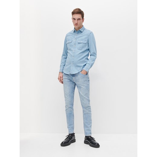 Reserved - Jeansowa koszula regular fit - Niebieski Reserved XL Reserved