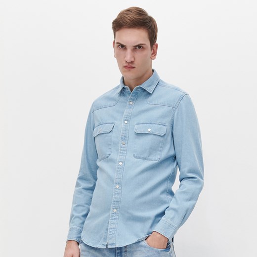 Reserved - Jeansowa koszula regular fit - Niebieski Reserved S Reserved