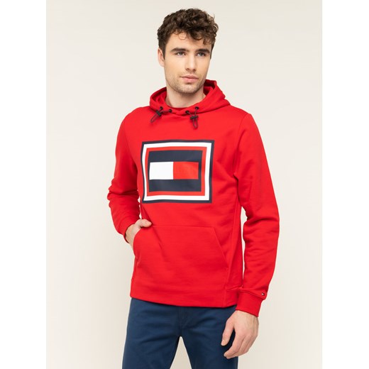 TOMMY HILFIGER Bluza Embossed Aw Hoody MW0MW12303 Czerwony Regular Fit Tommy Hilfiger XL MODIVO okazyjna cena