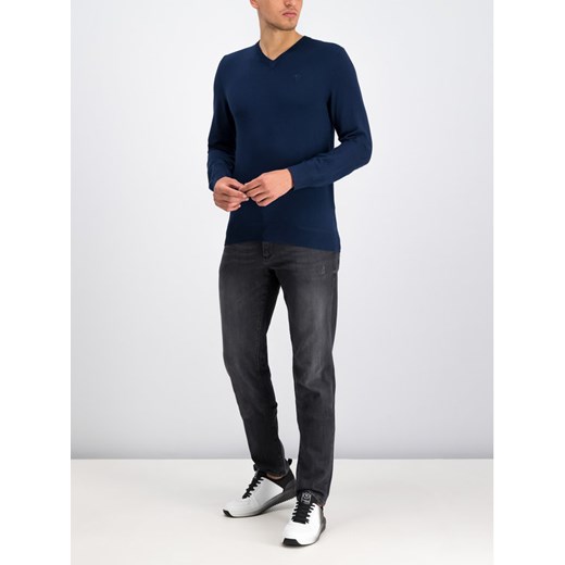 Trussardi Jeans Sweter 52M00232 Granatowy Slim Fit Trussardi Jeans XL okazyjna cena MODIVO