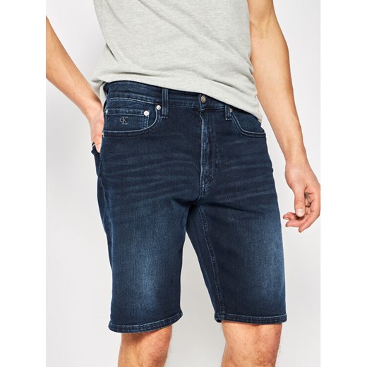 Calvin Klein Jeans Szorty jeansowe J30J314648 Granatowy Slim Fit 34 wyprzedaż MODIVO