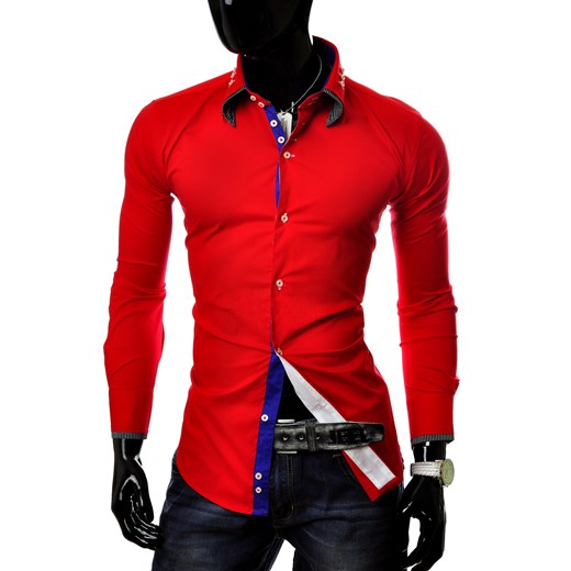 KOSZULA AGREAT MAN A2 - 992 - CZERWONY risardi czerwony koszule