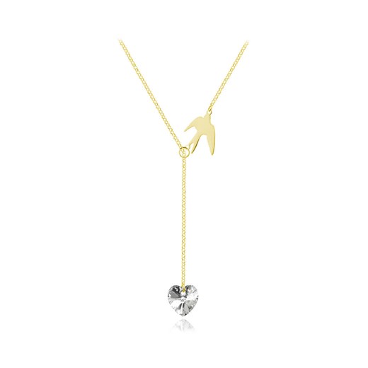 Srebrny naszyjnik Hailey przekładany - jaskółka i kryształ Swarovski® - 24k złocenie Lian Art Lian Art