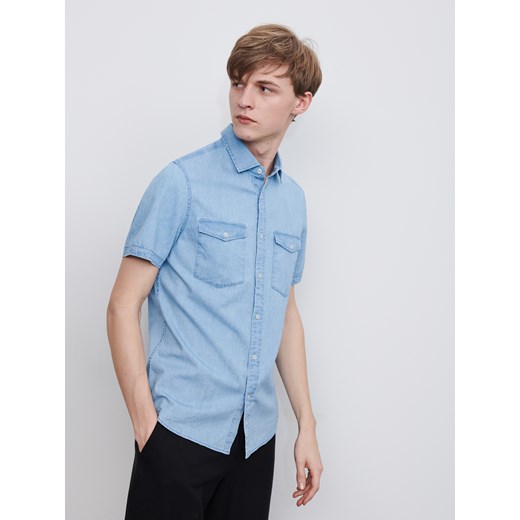 Reserved - Jeansowa koszula slim fit - Niebieski Reserved M okazja Reserved