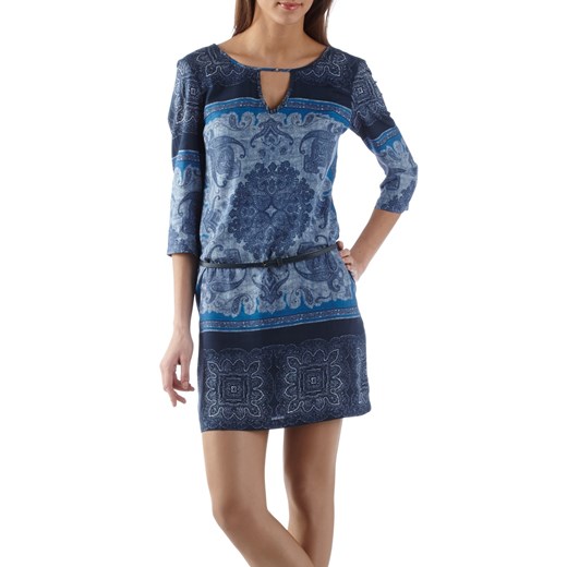 Wzorzysta damska sukienka Camaieu niebieski abstrakcyjne wzory