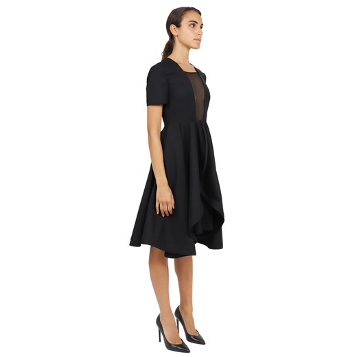 Sukienka Vien z okrągłym dekoltem czarna z krótkim rękawem 