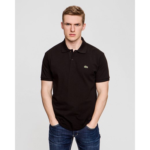 Czarny t-shirt męski Lacoste z krótkim rękawem 