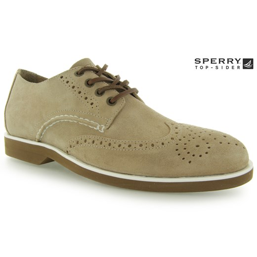 SPERRY Boat Oxford Wing Tip cement suede riccardo szary cholewki