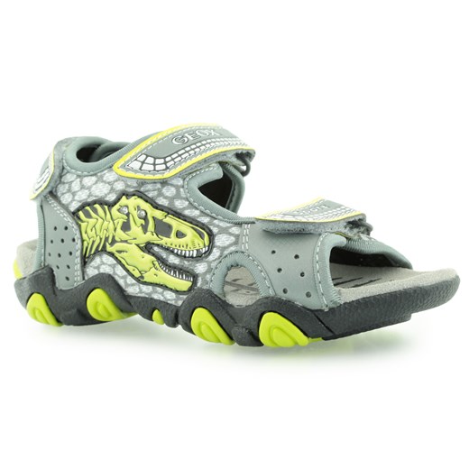 SANDAŁY GEOX JUNIOR STRIKE MESH PRINT DBK GREY LIME riccardo zielony cholewki