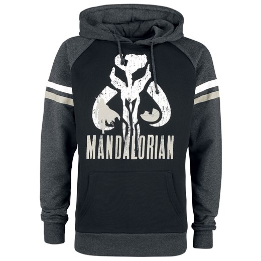 Star Wars - The Mandalorian - Symbol - Bluza z kapturem - czarny odcienie szarego XXL EMP