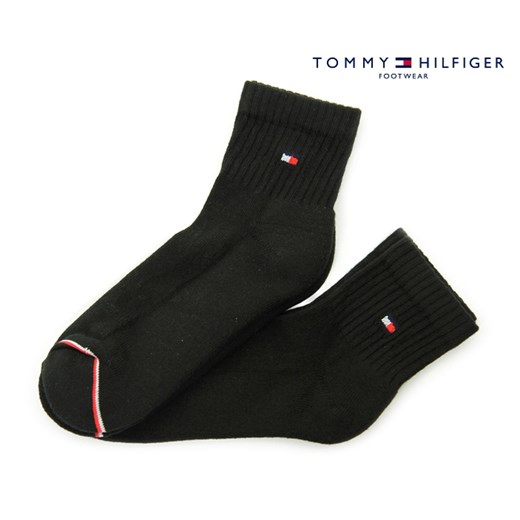 TOMMY HILFIGER Unisex Quarter TH Sport 2Pair Black riccardo czarny bawełniane