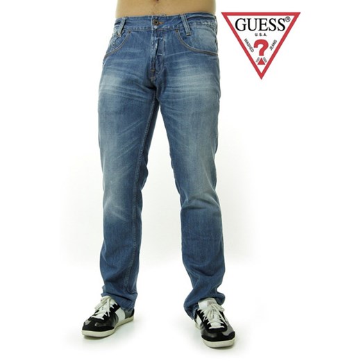 JEANSY GUESS JEANS OUTLAW RELAXED FIT riccardo niebieski delikatne
