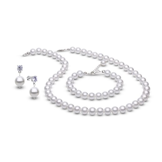 Komplet biżuterii perły, cyrkonie oraz srebro 925 coccola.pl