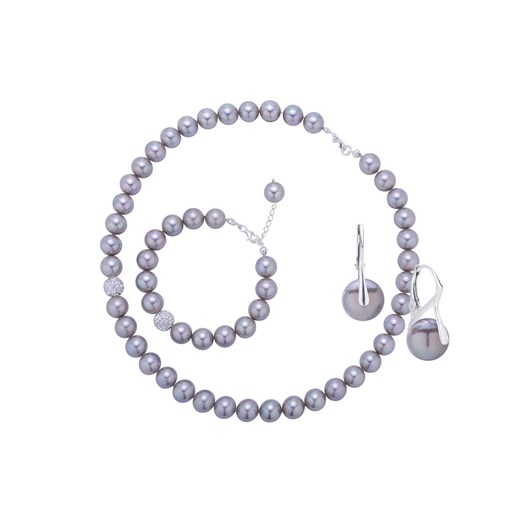 Komplet biżuterii perły platinum, kryształy oraz srebro 925 promocyjna cena coccola.pl