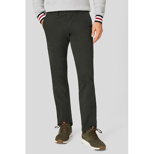 C&A Spodnie chino-Slim Fit-bawełna ekologiczna, Zielony, Rozmiar: 30/32 Canda 34/30 C&A