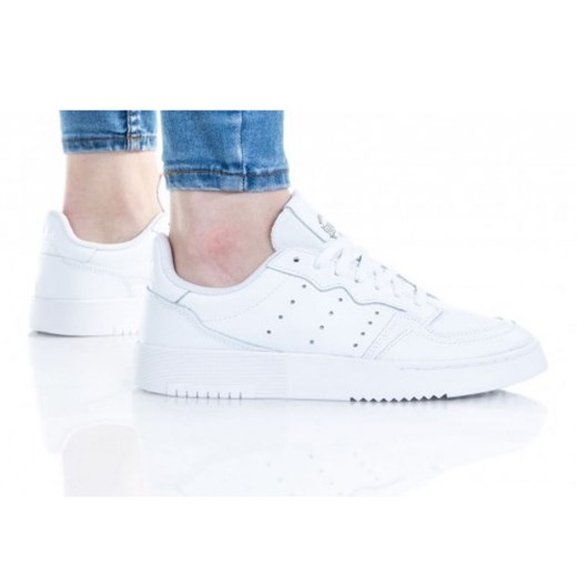 Buty sportowe dziecięce białe Adidas ze skóry