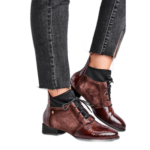 Botki Damskie Skórzane Trzewiki Maciejka Maciejka 40 promocja ButyModne.pl