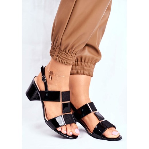 Sandały damskie Sergio Leone czarne casualowe skórzane 