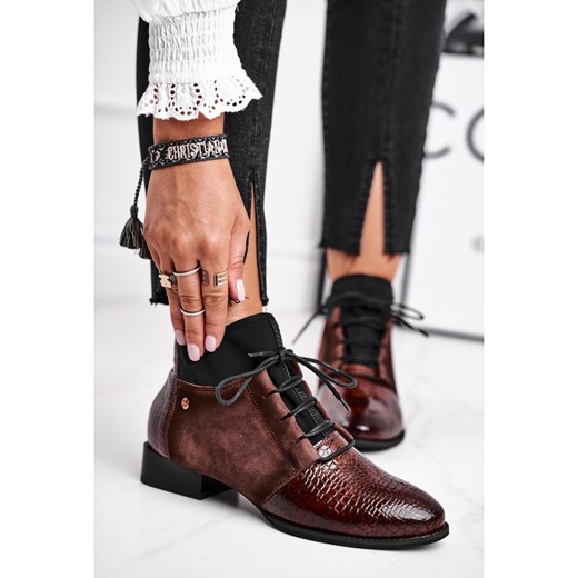 Botki Damskie Skórzane Trzewiki Maciejka Maciejka 38 ButyModne.pl okazyjna cena
