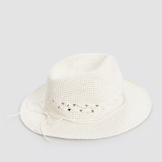 Reserved - Pleciony kapelusz panama - Biały Reserved S okazja Reserved