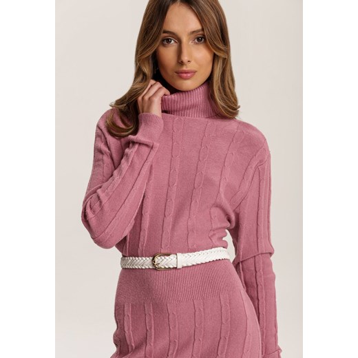 Różowa Sukienka Dzianinowa Azerixan Renee XL/XXL okazja Renee odzież